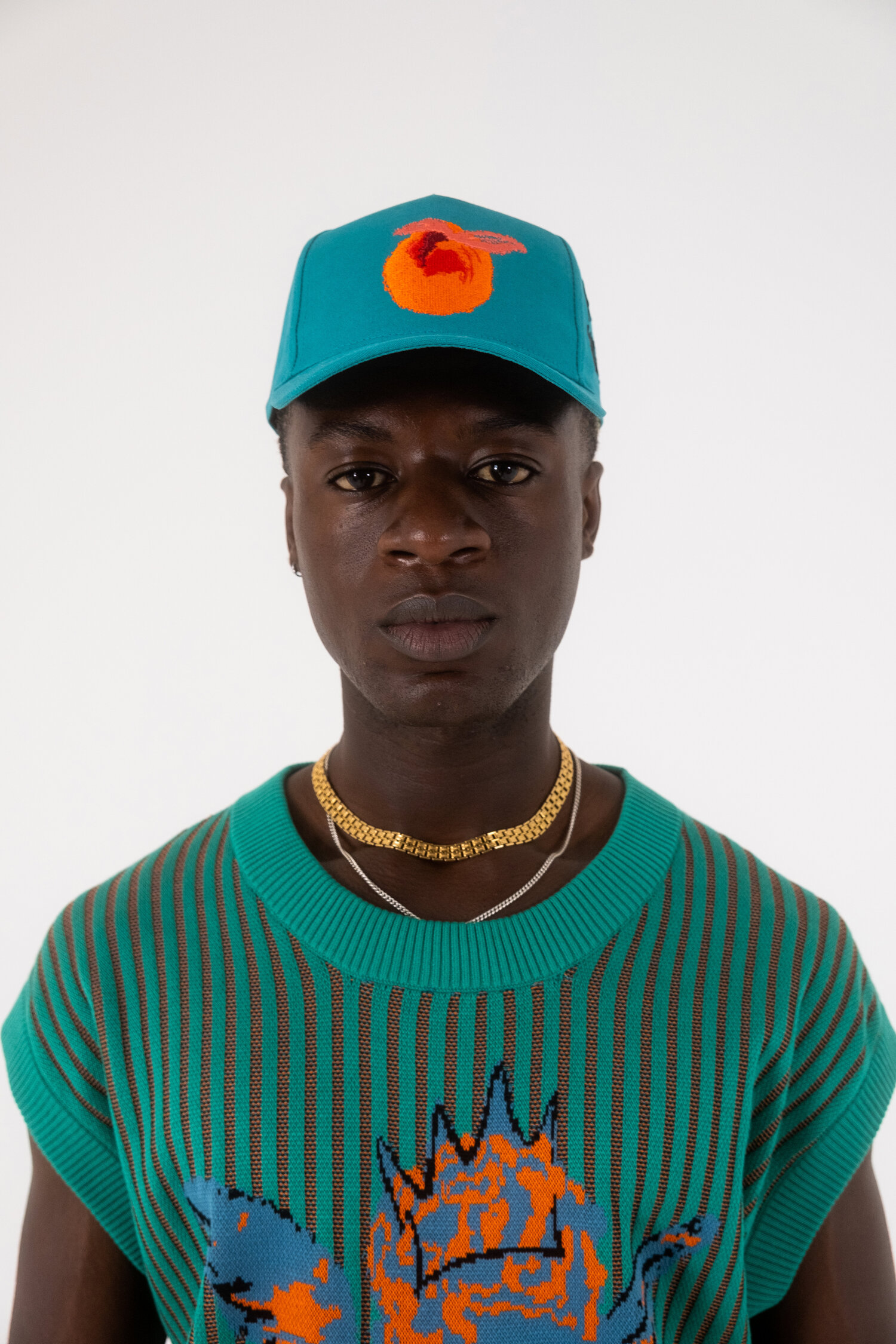 Face orange logo hat