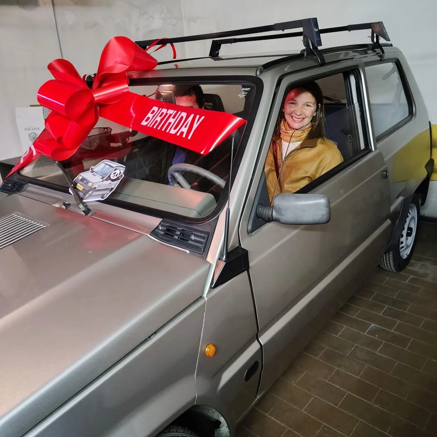 40 and still have never bought a car&hellip;but now I own one! Not just any Panda 🐼 She may be from &lsquo;99 but luckily my husband made sure her technology is top notch 🫶🏻 

Thank you @rub3r for being my Panda nerd 🤓 and my fam (especially my s