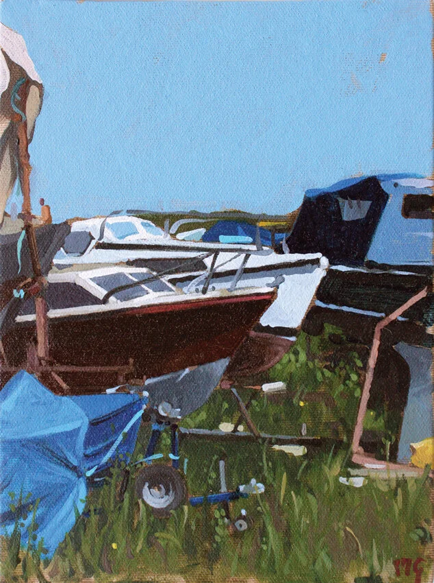 BOATS UNDER TARPAULIN, EAST BELFAST