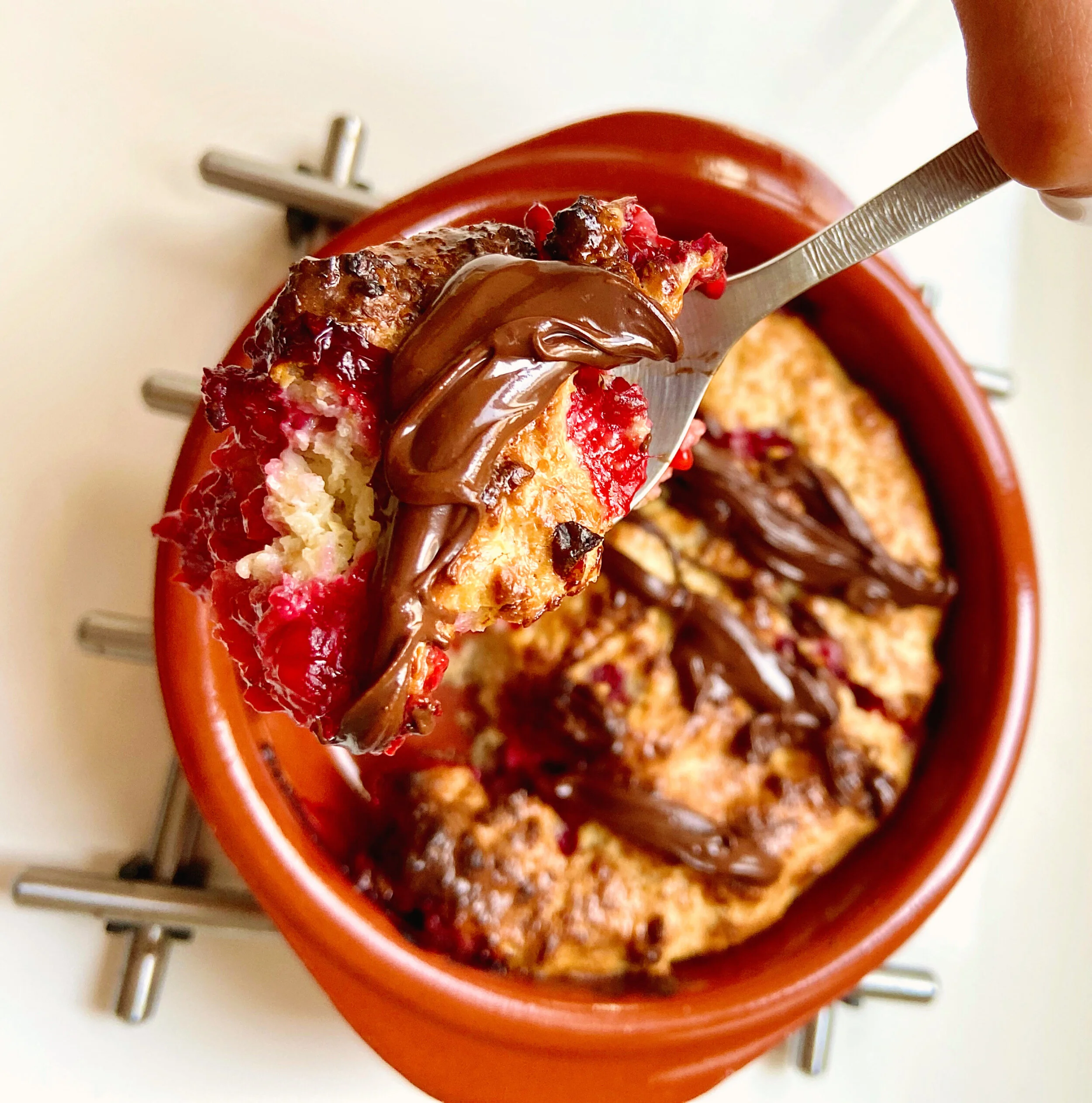 Chocolate &amp; Raspberry Baked Oats