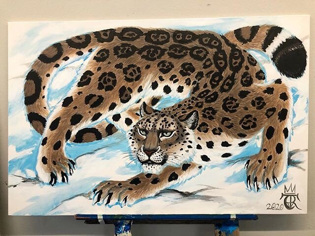 Snow Leopard ❄️. 75/1,15 cm #acrylicpainting on #canvas finished varnished and for sale ✨ #artforsale pick up only