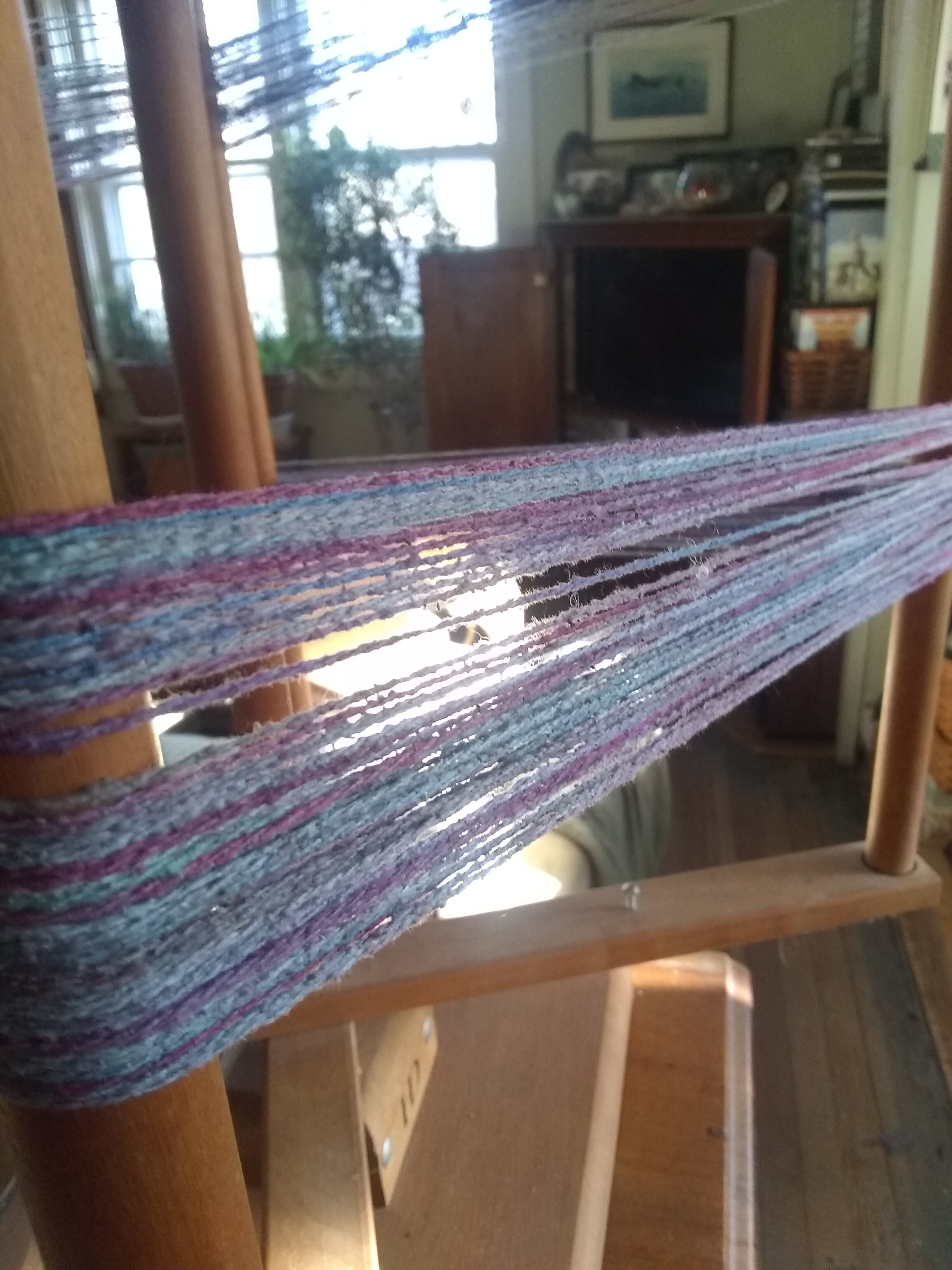 My projects vary in size and weave structure. Each product requires a specific arrangement and number of threads. Each thread must be measured and counted. The threads will be measured in the order of which they need to be threaded on the loom. M