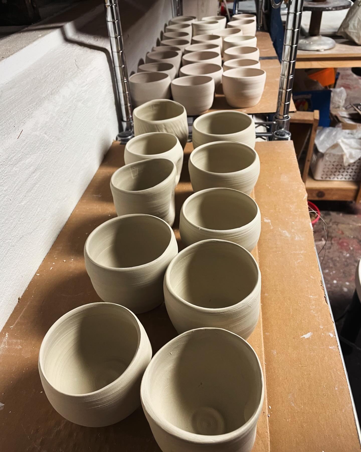 Cups in progress. #homepottery #makingthingsfromclay