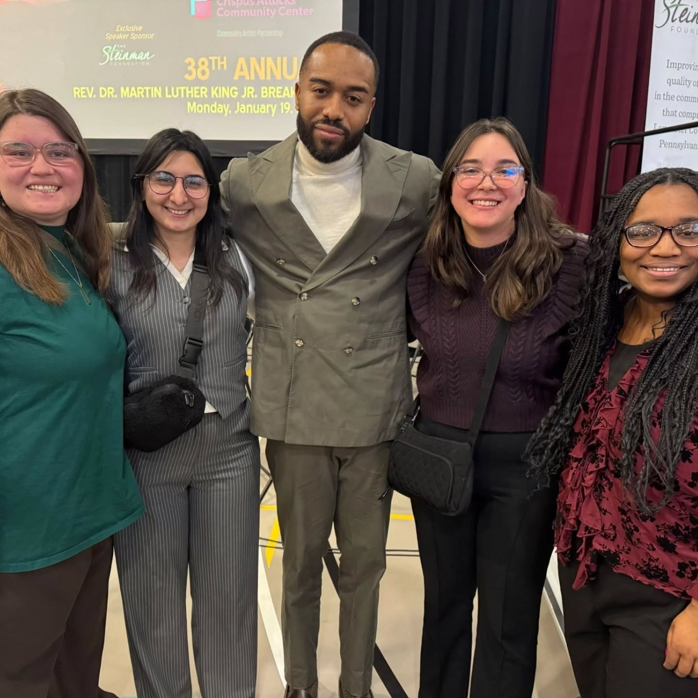 This morning, the Shalom Project participants had the pleasure of attending the Rev. Dr. Martin Luther King Jr. Breakfast hosted by Community Action Partnership at Millersville University. During this time, they got to hear powerful stories from auth