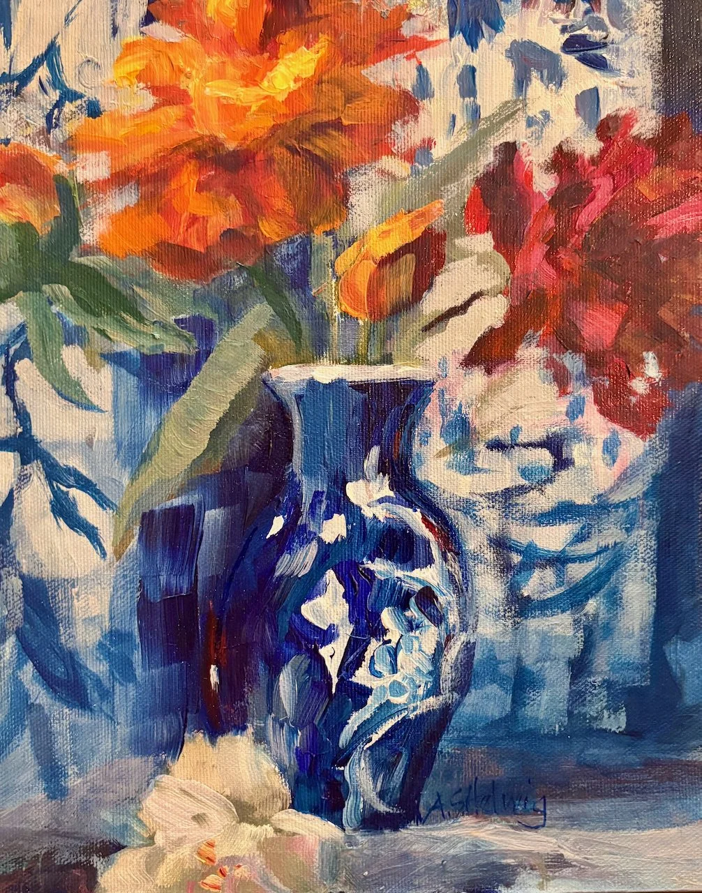 9. Boquet in blue and white porceline.jpeg