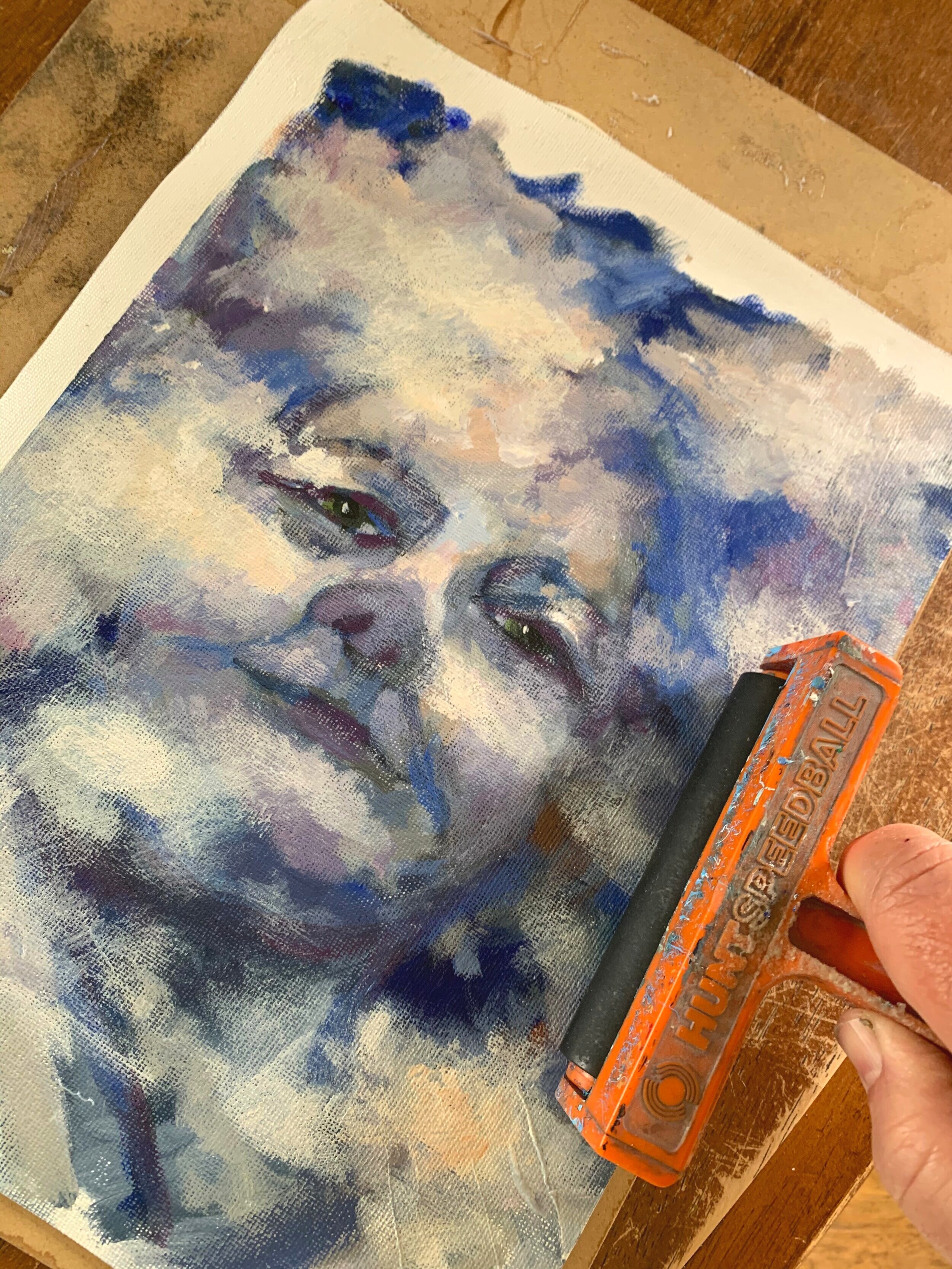 Using Acrylic Medium to collage Canvas to boards