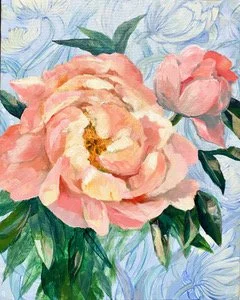 peonie_and_blue_tulip-acrylic Painting- landscape art- A S Helwig-canvas.jpeg