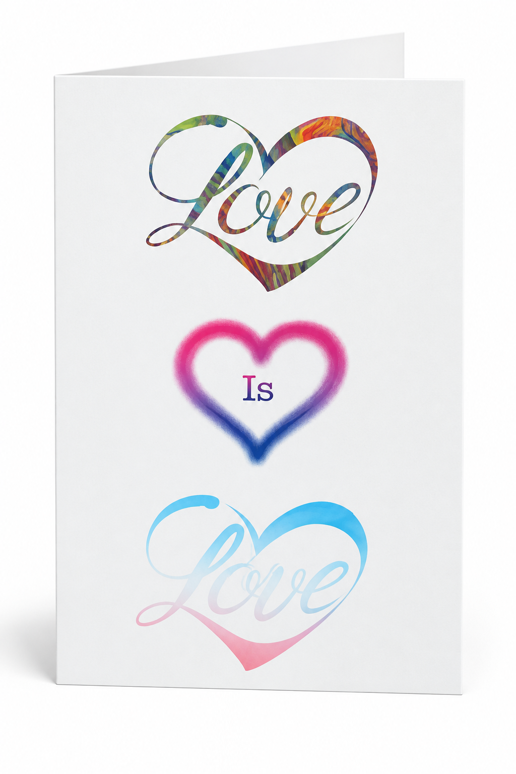 Love is Love Trans and Bi Pride Greeting Card