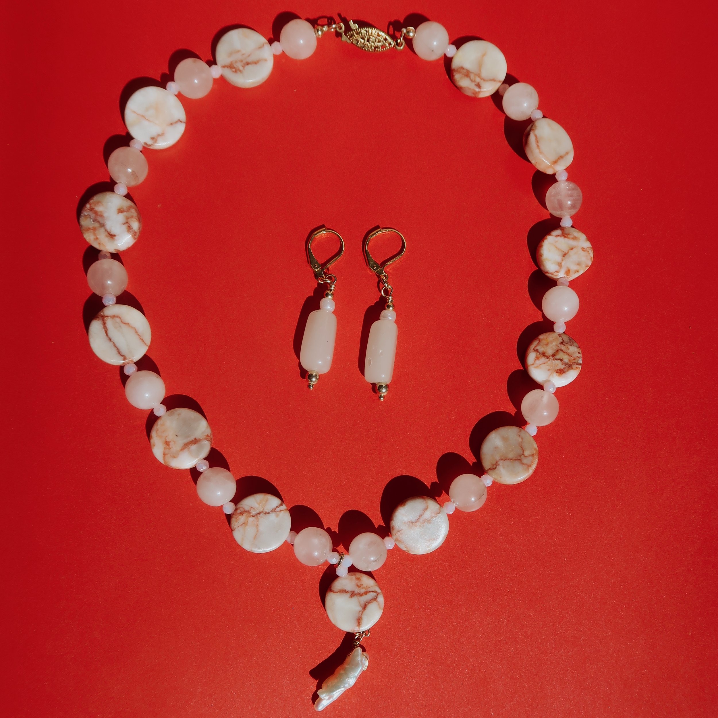 Milky White Agate Earrings