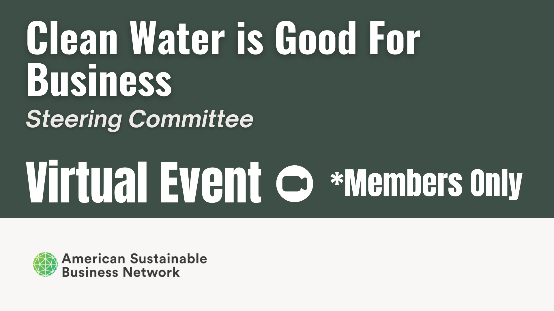 Clean Water is Good For Business Steering Committee