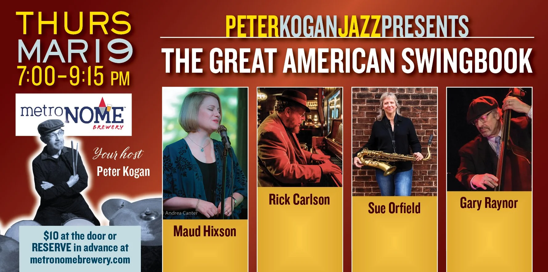 Mar. 19 - PeterKoganJazzPresents: Maud &amp; Rick’s American Songbook at MetroNOME Brewery