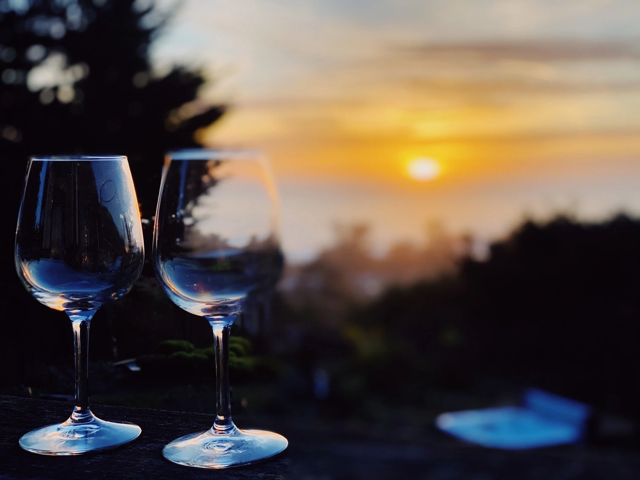 Enjoy a glass of wine and the sunset.