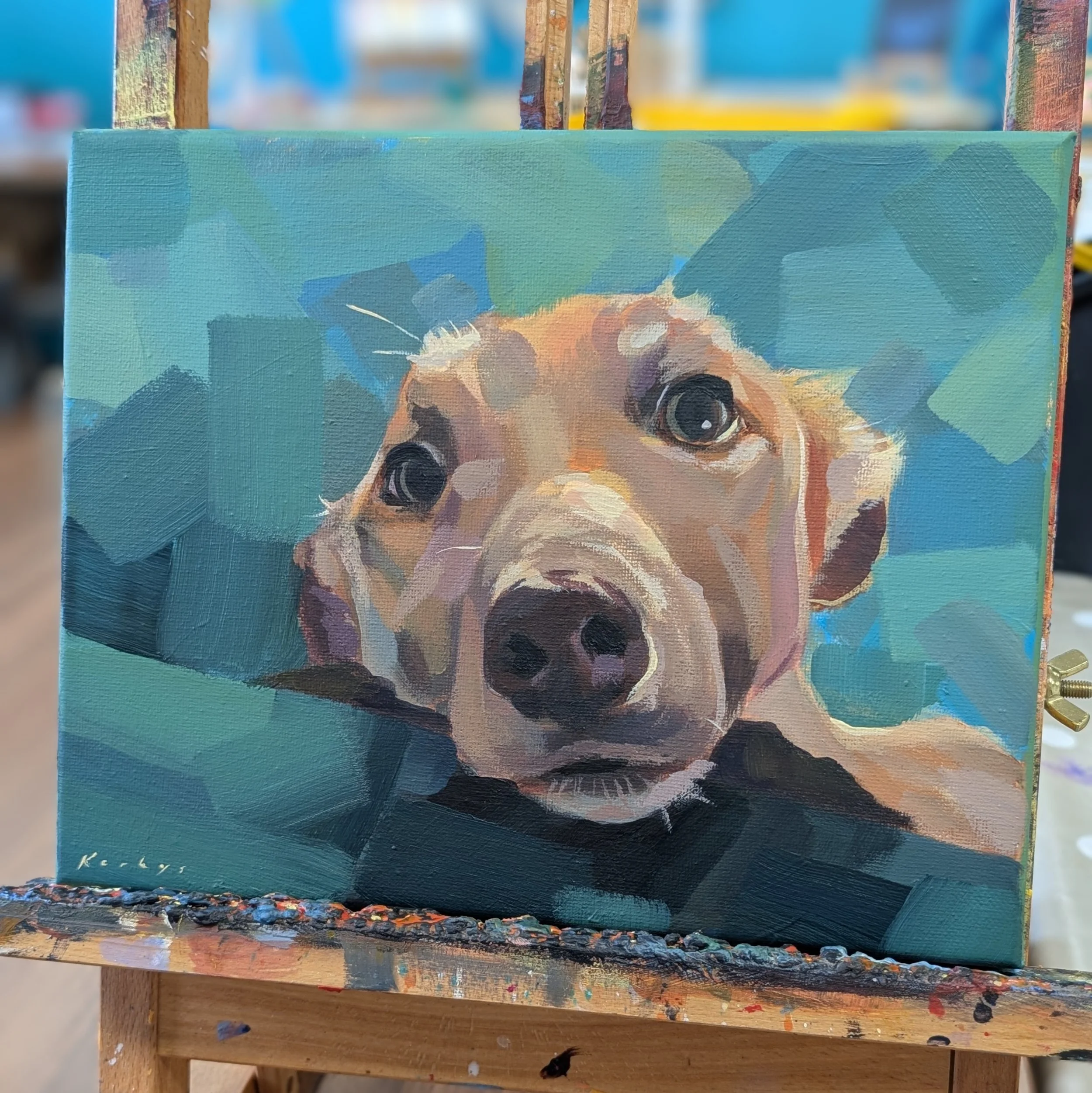 Buddy, acrylic on canvas, 8x10"