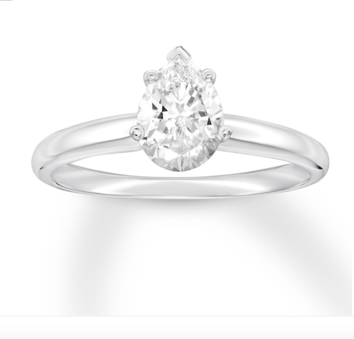Pear-shaped 14K White Gold