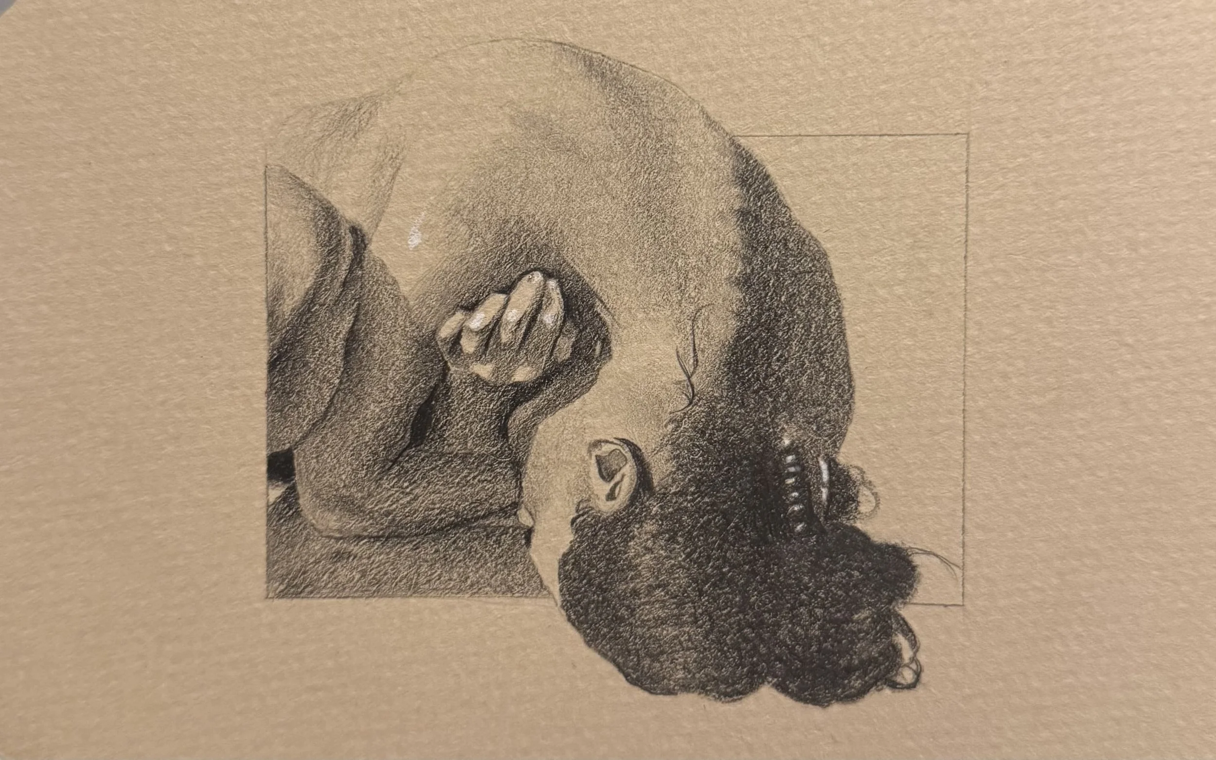   Boundless   Sold  Graphite and White Chalk on Toned Paper  7” X 7”  2024 