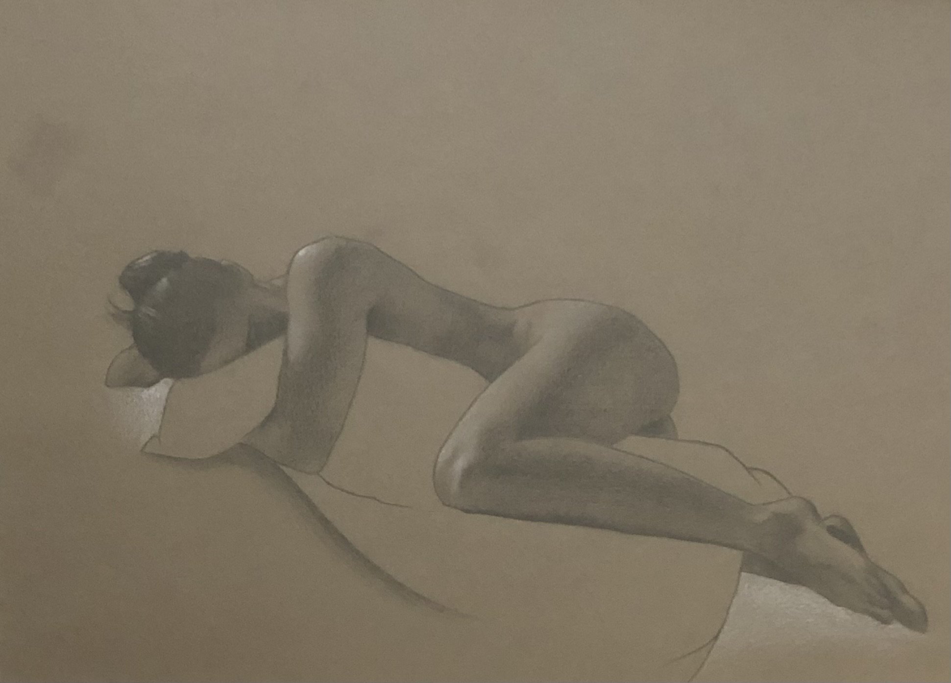   Laura II    Sold   Graphite and White Chalk on Grey-Toned Paper  10” x 12”  2017 