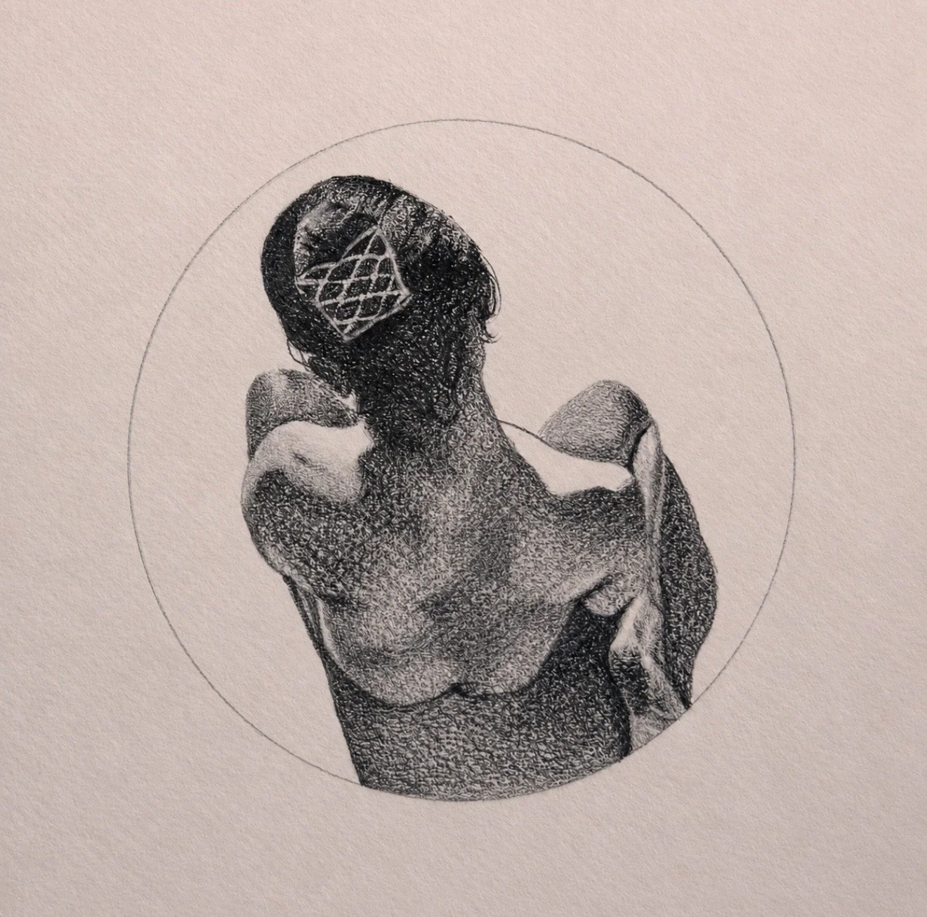   Forbidden Glimpse   Graphite on Toned Paper  7 1/2” X 7 1/2”  2025  Available Upon Inquiry 
