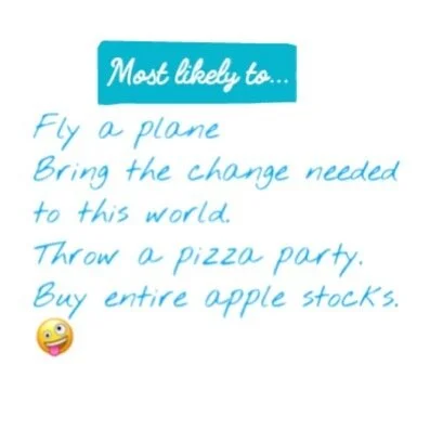 Bruh I loved this one from my e-yearbook. 💯% accurate. Well the only thing need to do is make change to the world and fly a plane. Sign my yearbook link in bio.