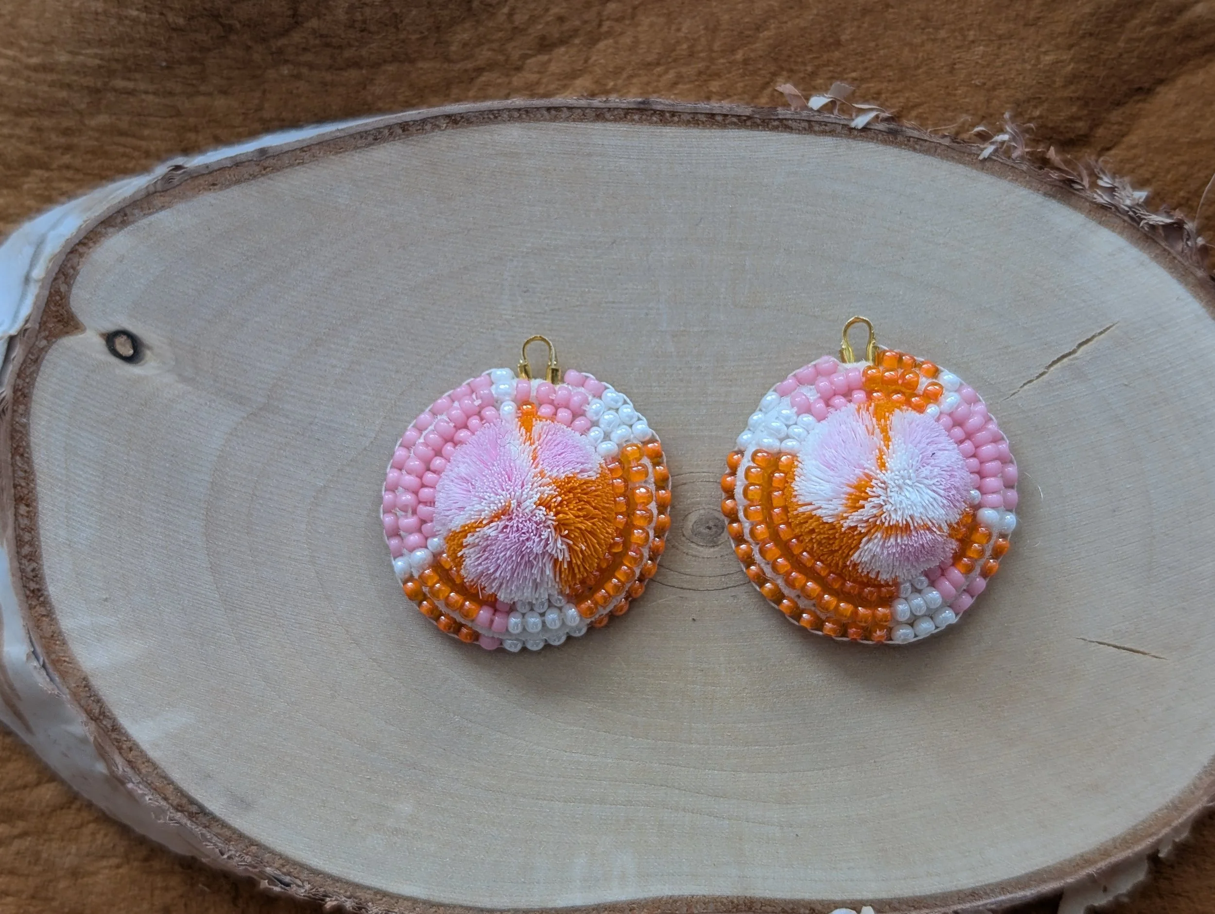 Orange and Pink Tie dye Tufts