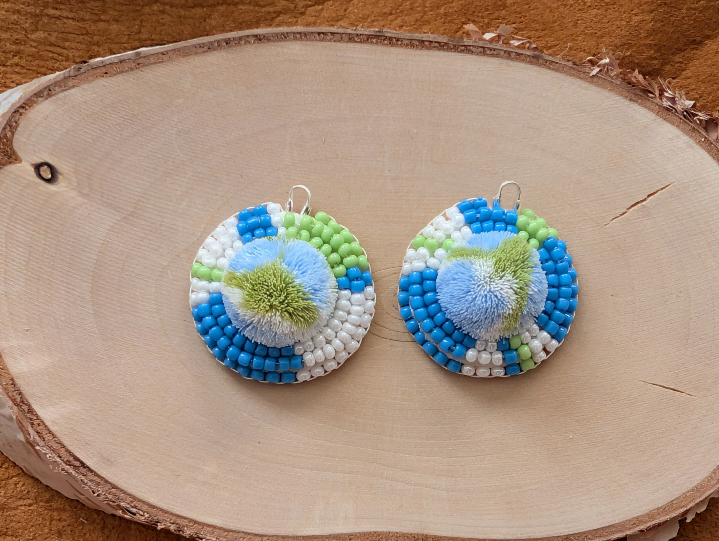 Blue and Green Tie dye Tufts