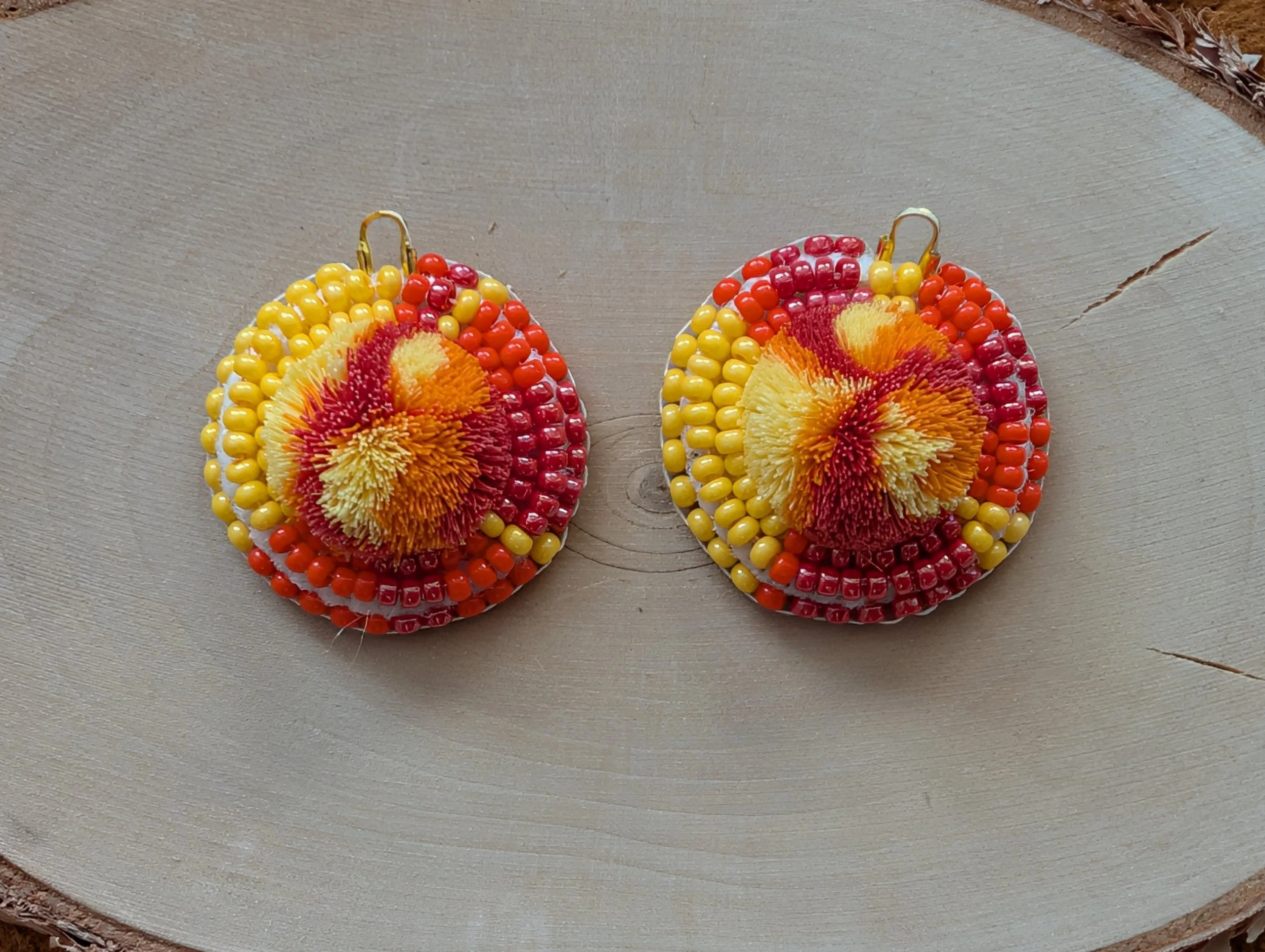 Red, Orange, Yellow Tie dye Tufts