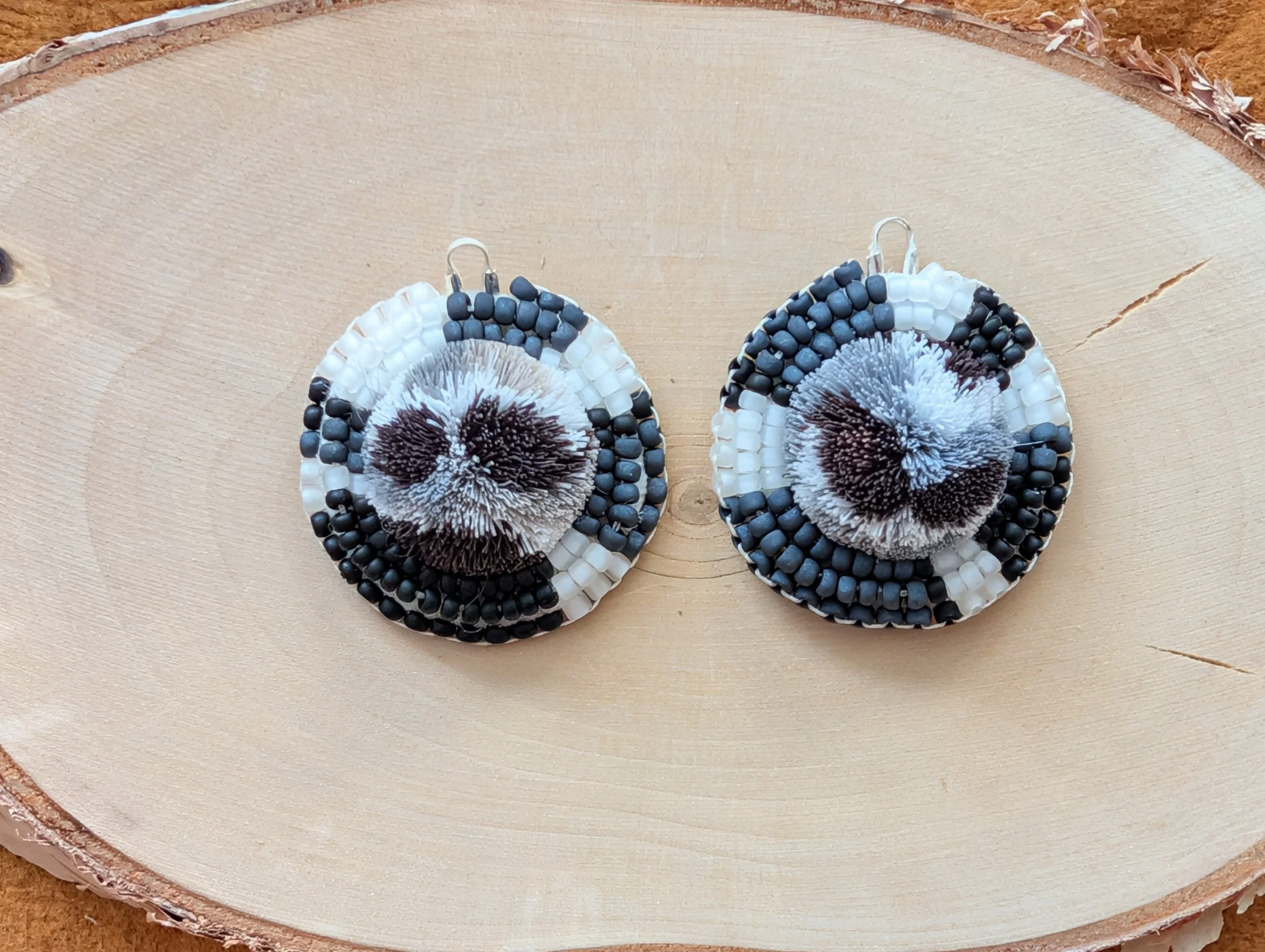 Black and White Tie dye Tufts