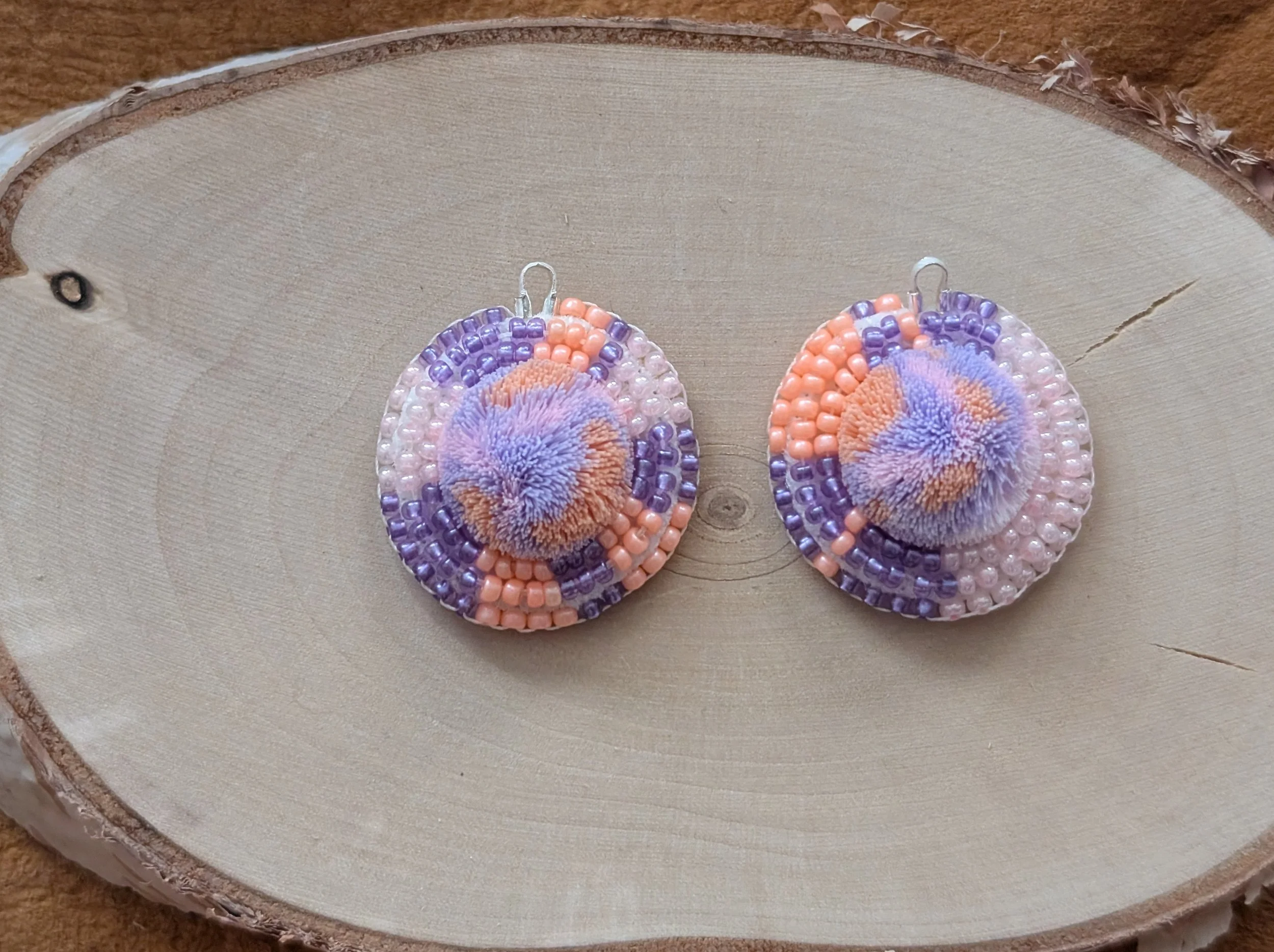 Purple, Peach, Pink Tie dye Tufts