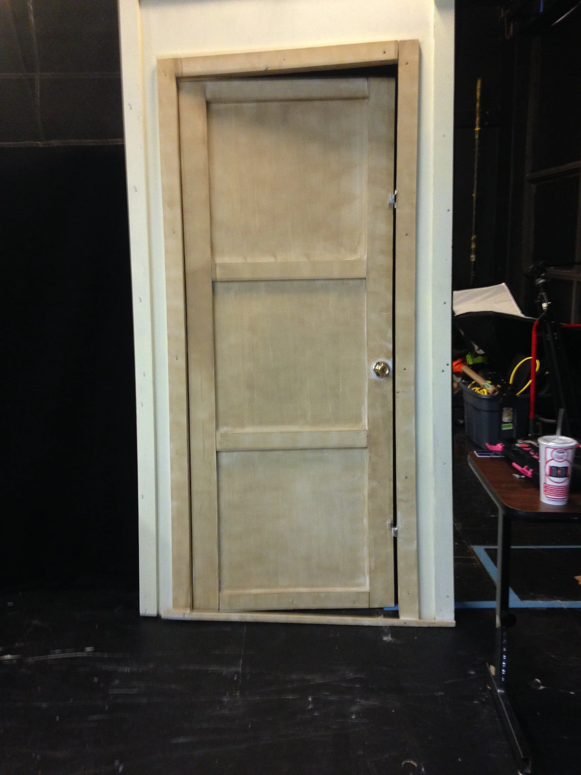 Bathroom door after painting