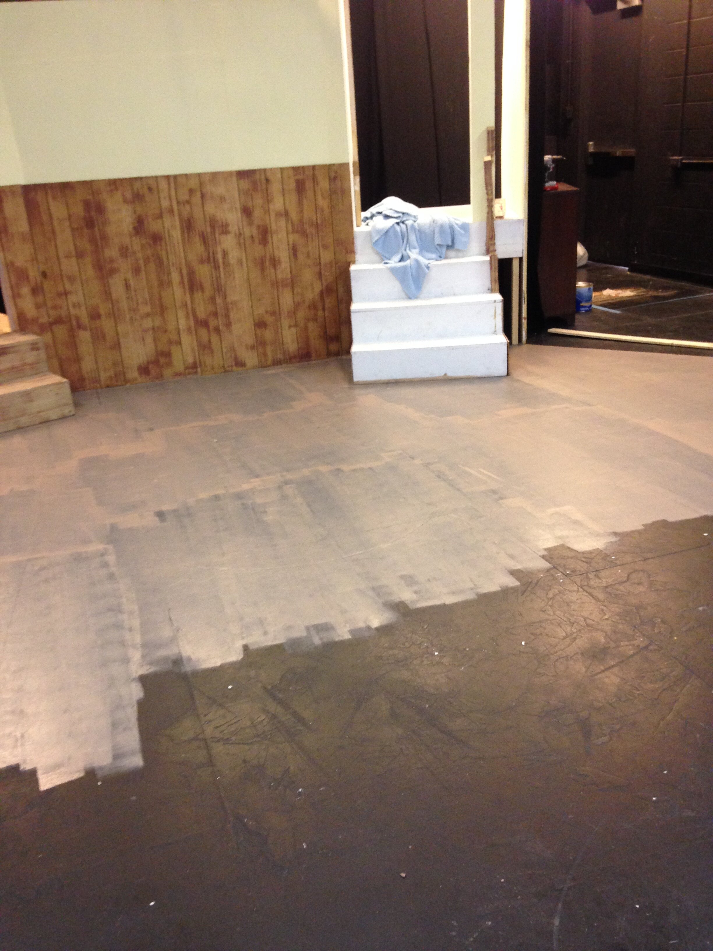 First layer of floor paint