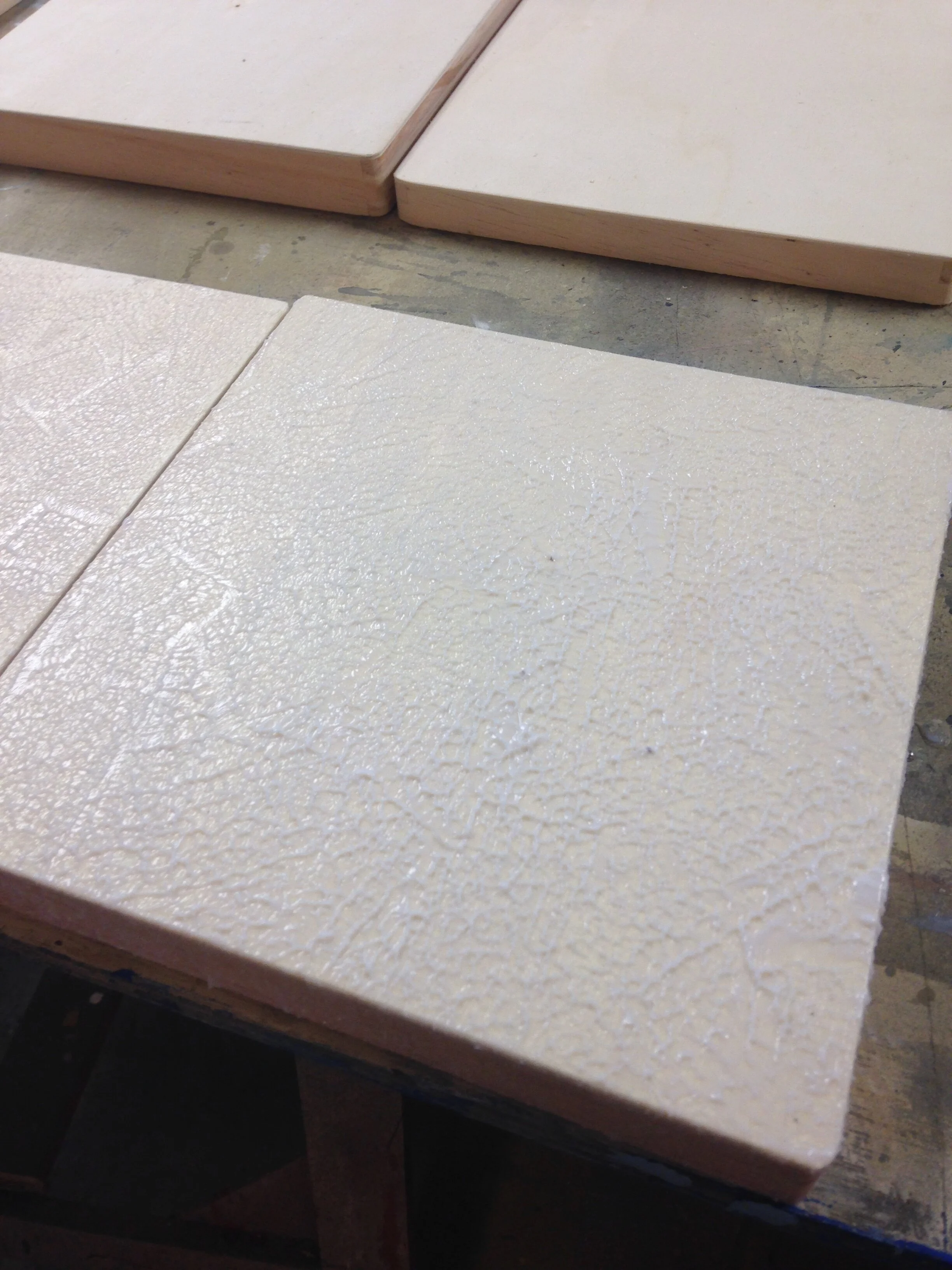 Musical cigar box with sponged texture.