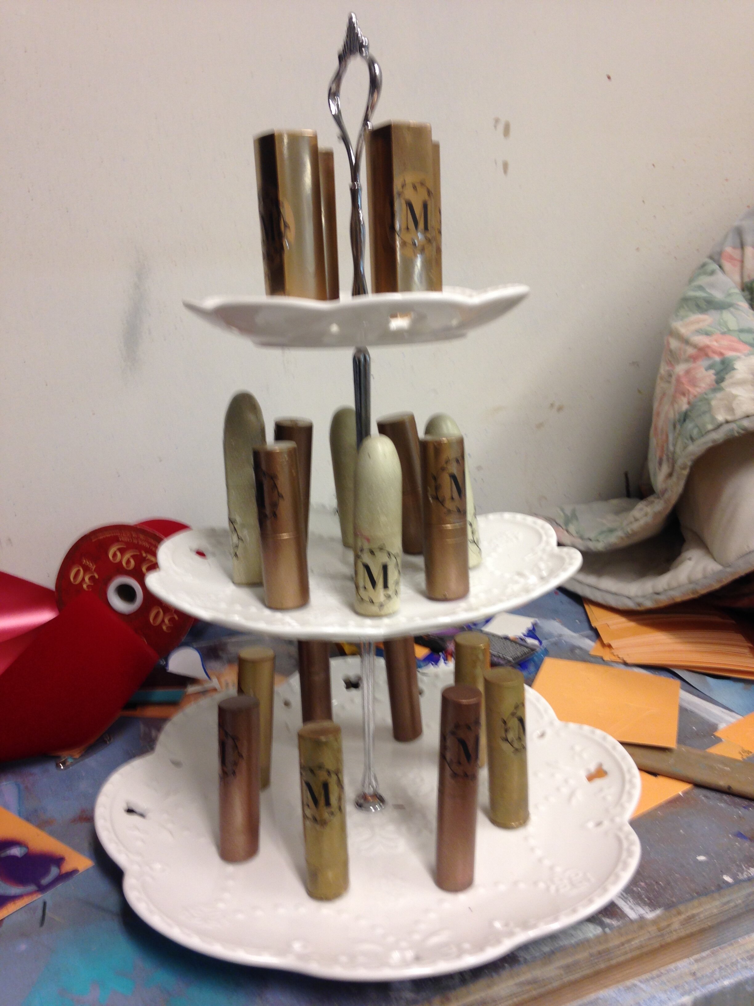 Lipstick display case for parfumerie. 