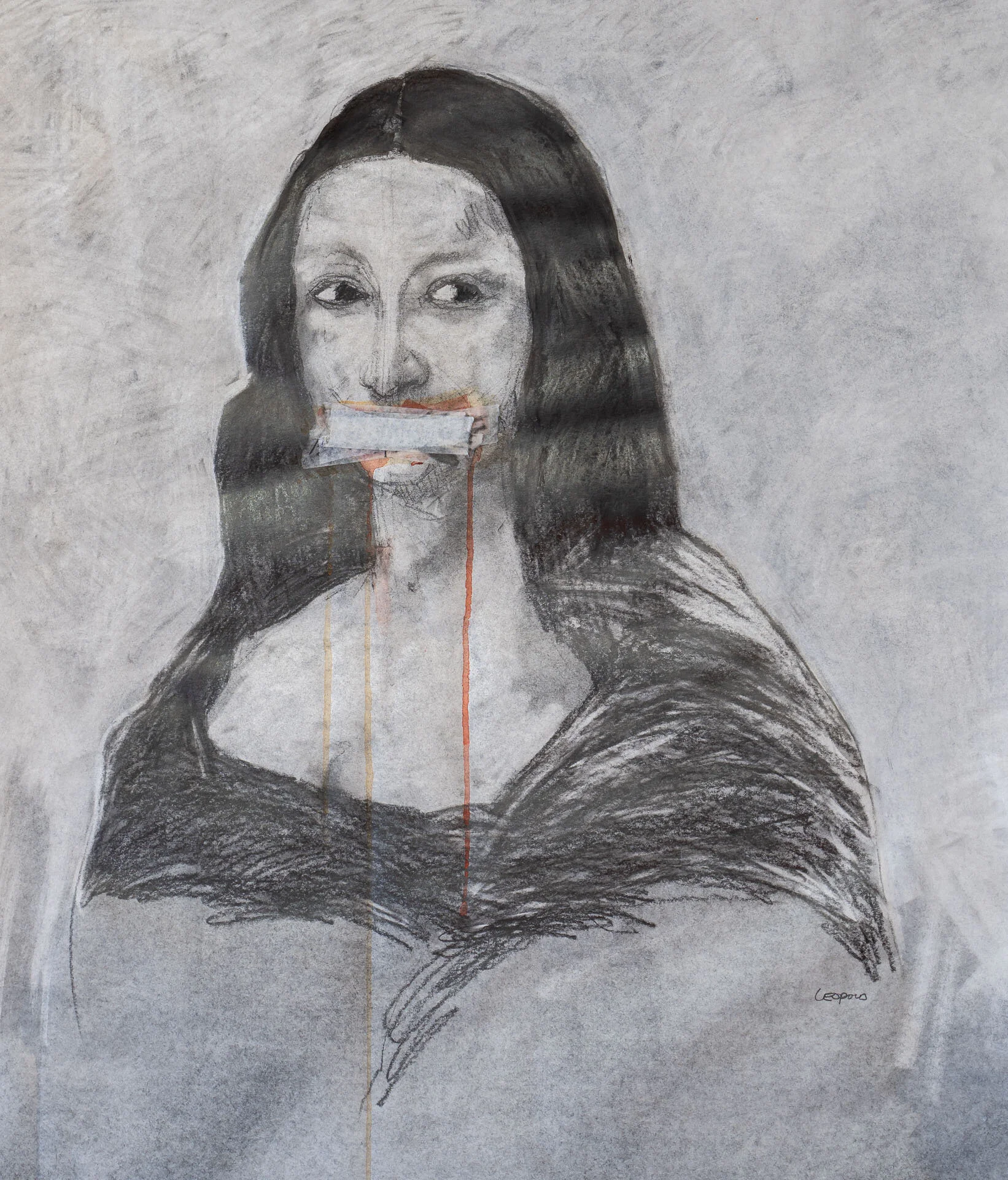 Leopold - Censorship, Graphite and Mixed Media on Paper 30x48.jpg