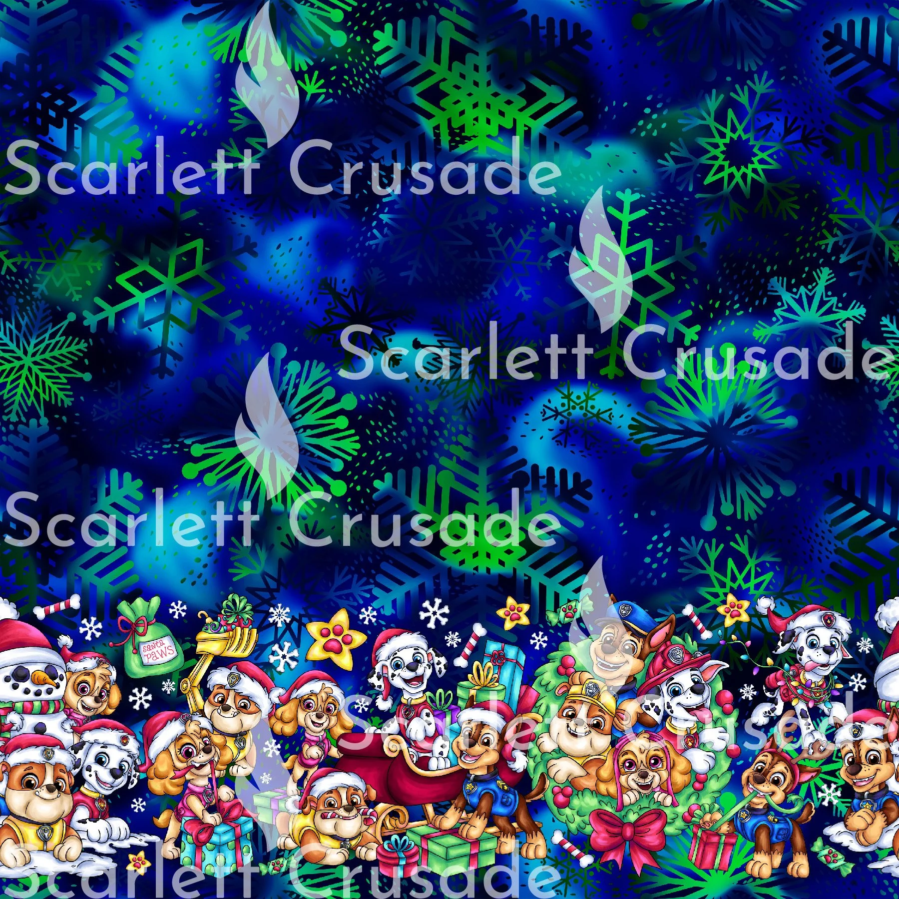 Dog Helper Christmas Border