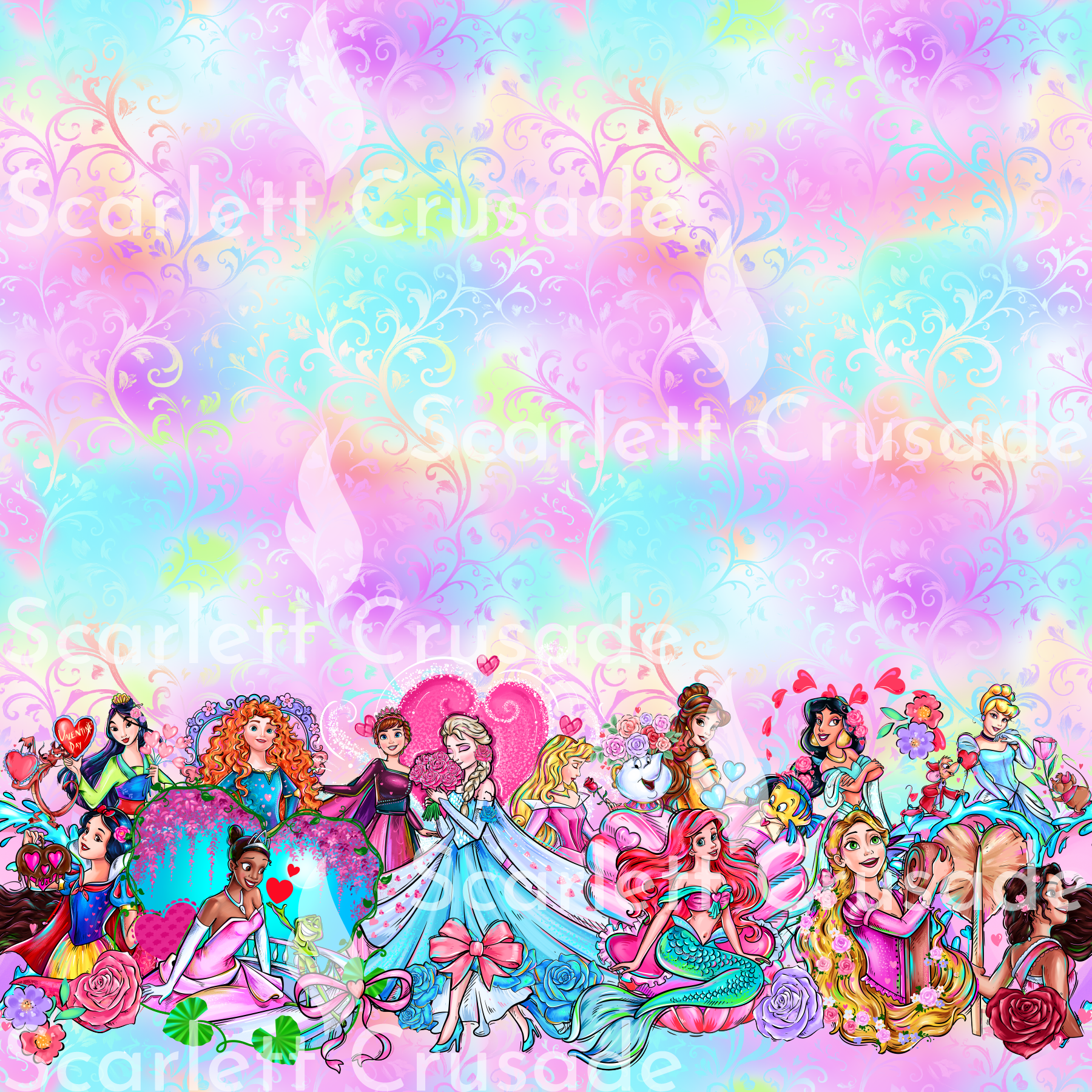 VDay Princesses Border