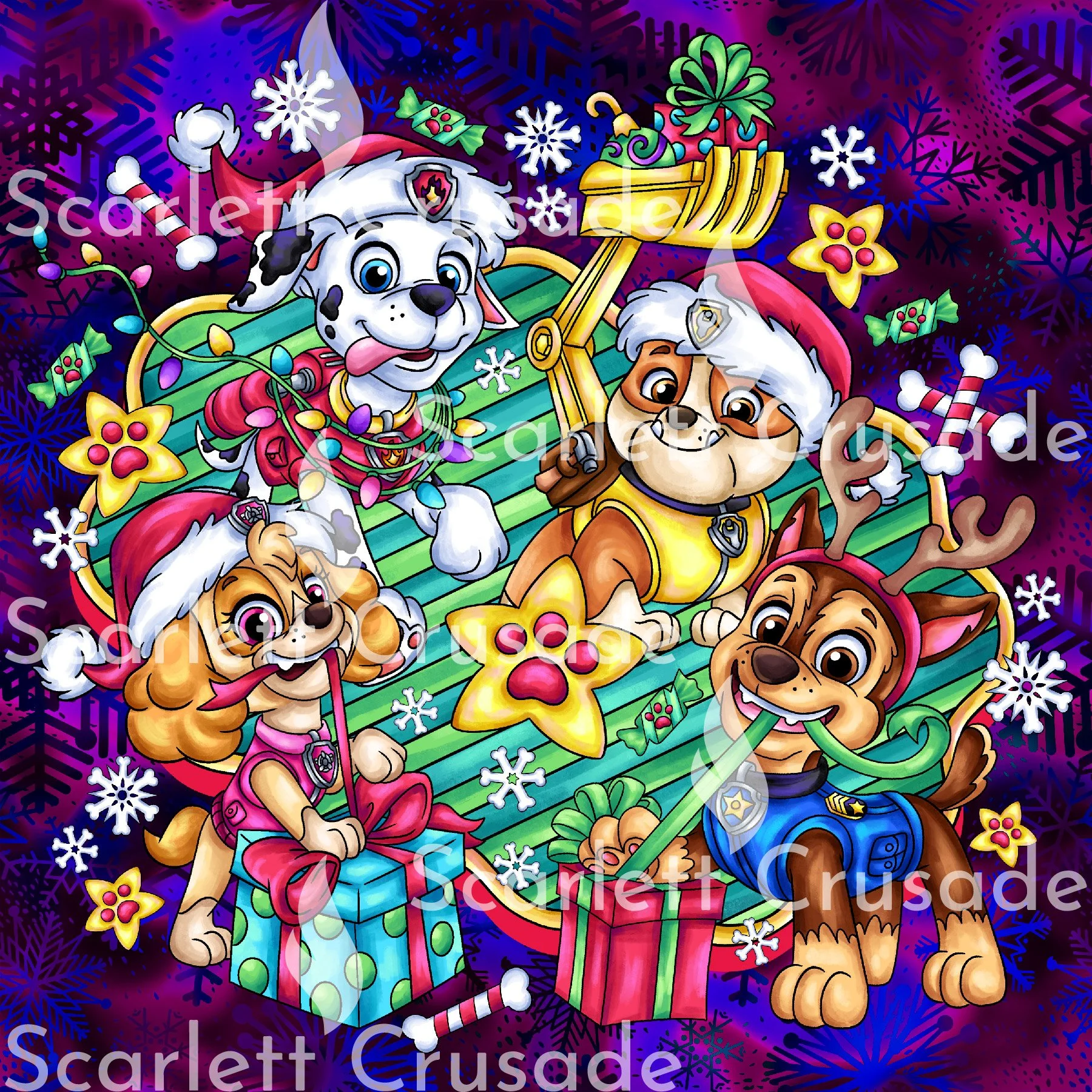 Dog Helper Christmas Panels