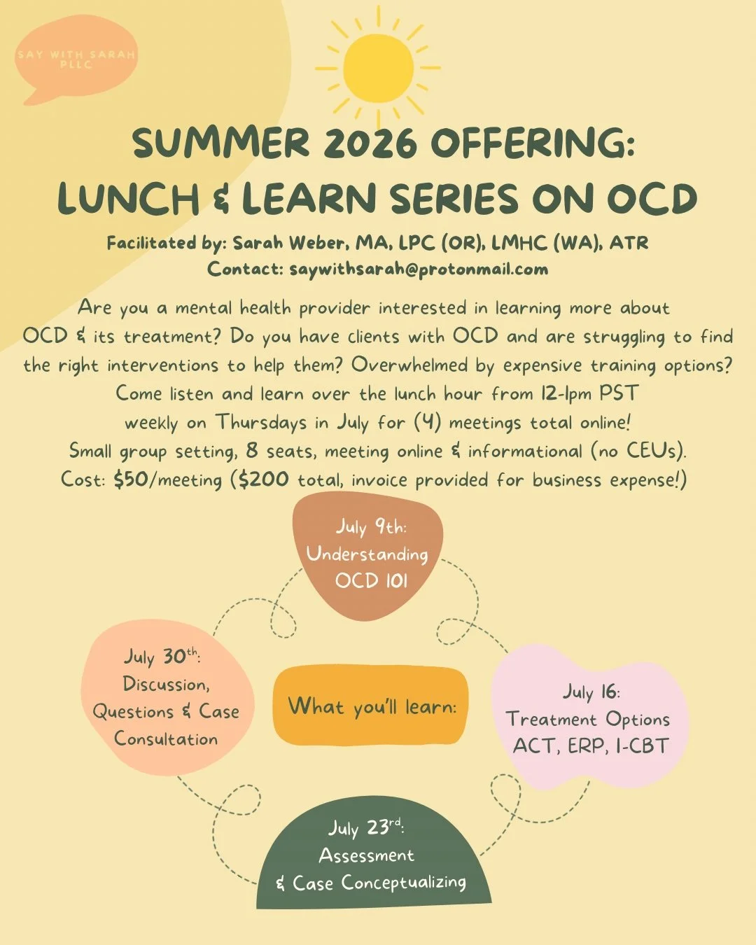 Summer 2026 Lunch &amp; Learn OCD (July!)