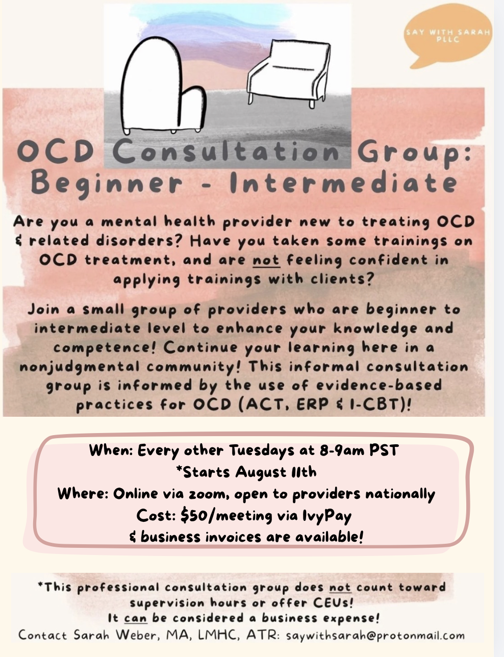 OCD Consult Group: Beginner-Intermediate (August)
