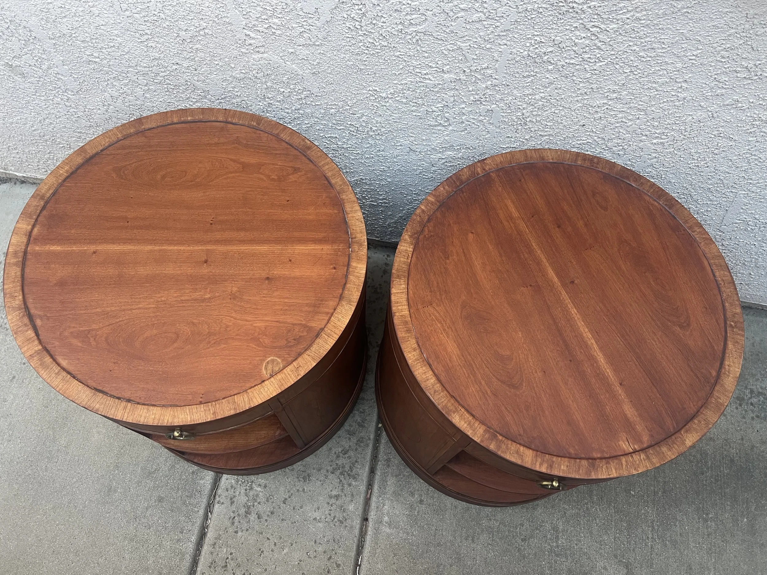 Baker Mid Century Barrel Side Tables12.jpeg
