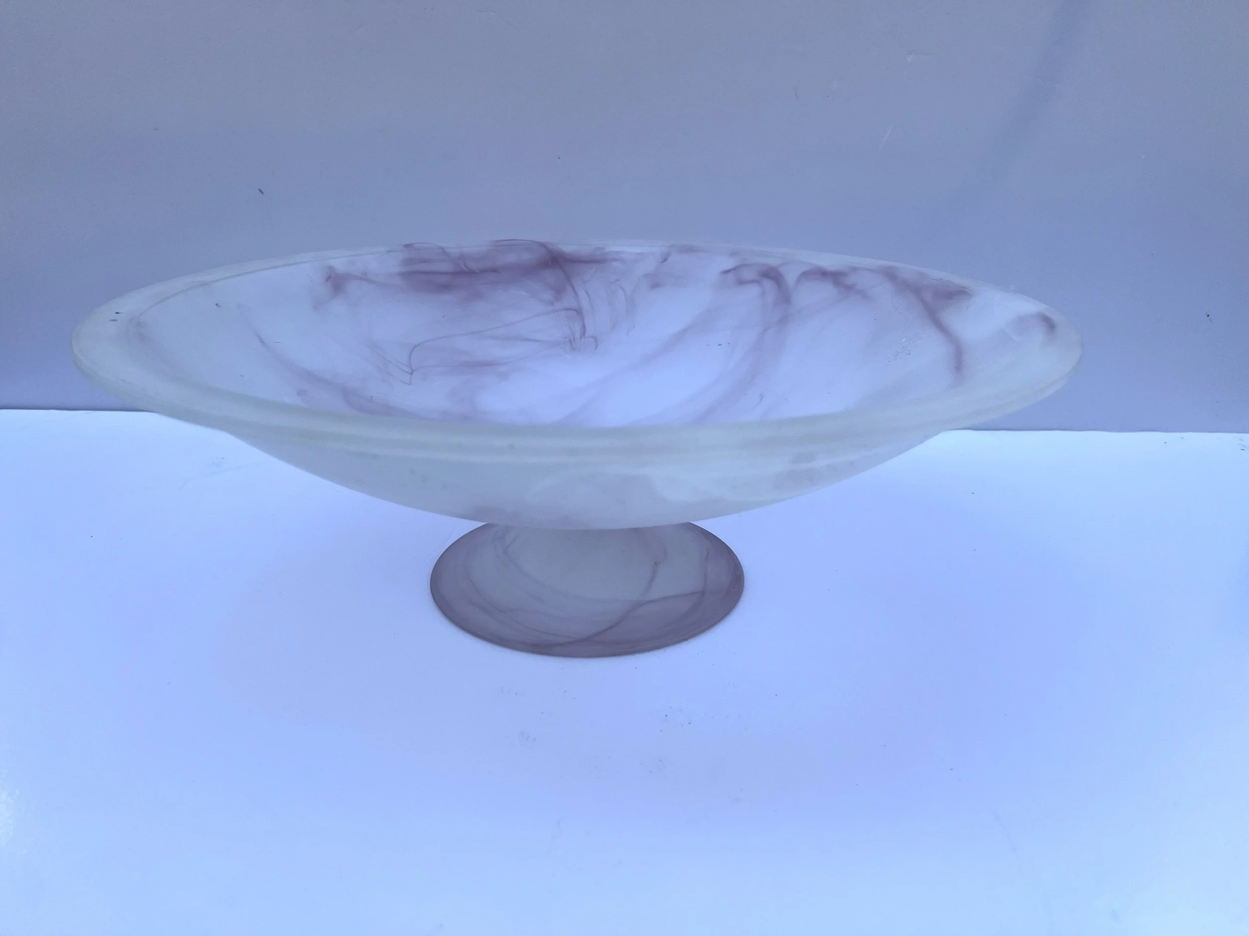 Stunning Vintage Hand Blown Frosted Pink Decorative Bowl Turkey
