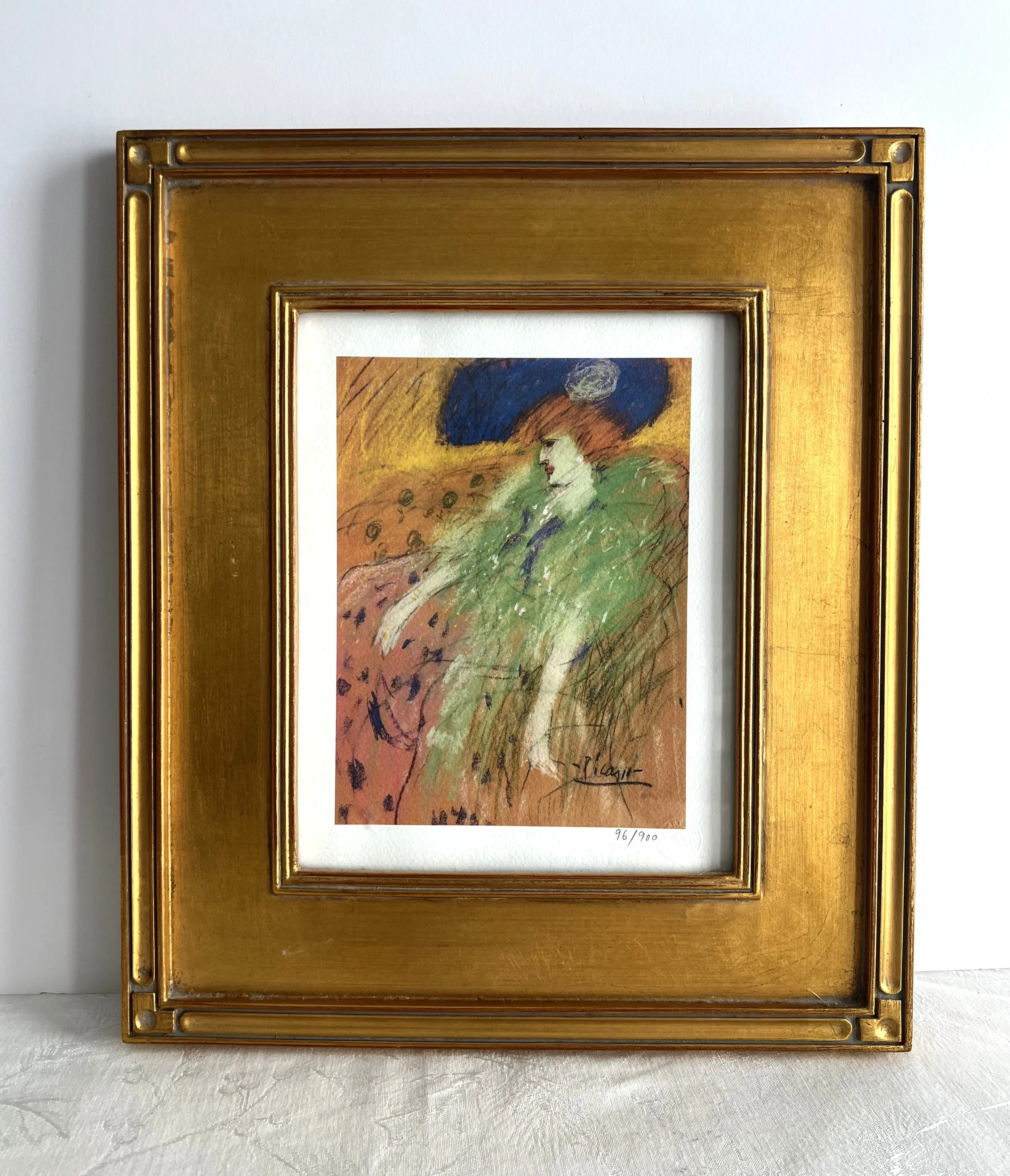 Woman In Blue Hat Pablo Picasso Style Glicee #96/900 Italy