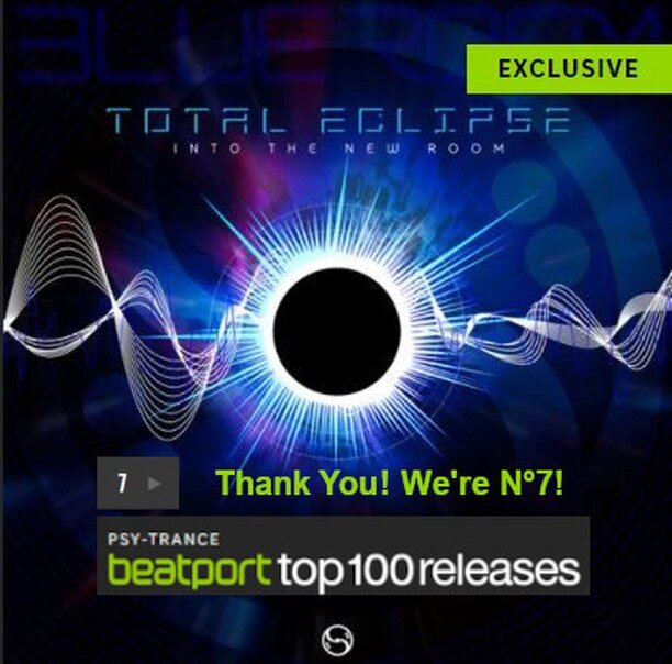 𝗔 𝗕𝗜𝗚 𝗧𝗵𝗮𝗻𝗸 𝗬𝗼𝘂 to all our Fans &amp; Supporters, Total Eclipse  are at N&deg;7 in the #beatport #psytrance charts in the first week of release! 
https://www.beatport.com/release/into-the-new-room/3297274

#totaleclipsemusic #psychedelict