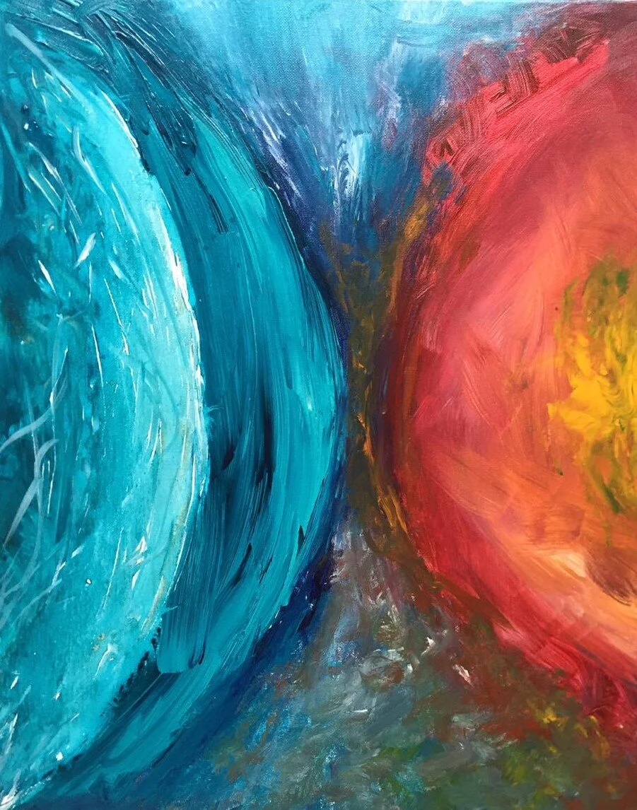 SOLD | Moon & Sun | 2020, Acrylics on canvas