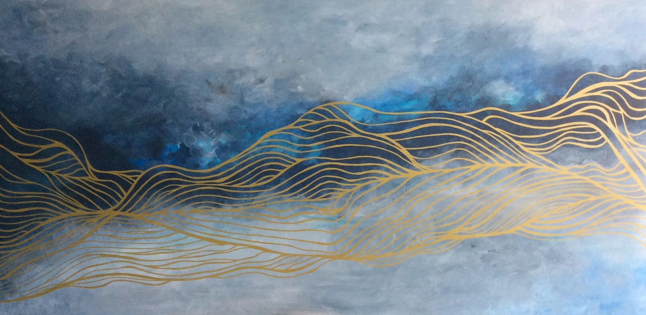 SOLD | Gold in Sky | 2019, Acrylics on canvas