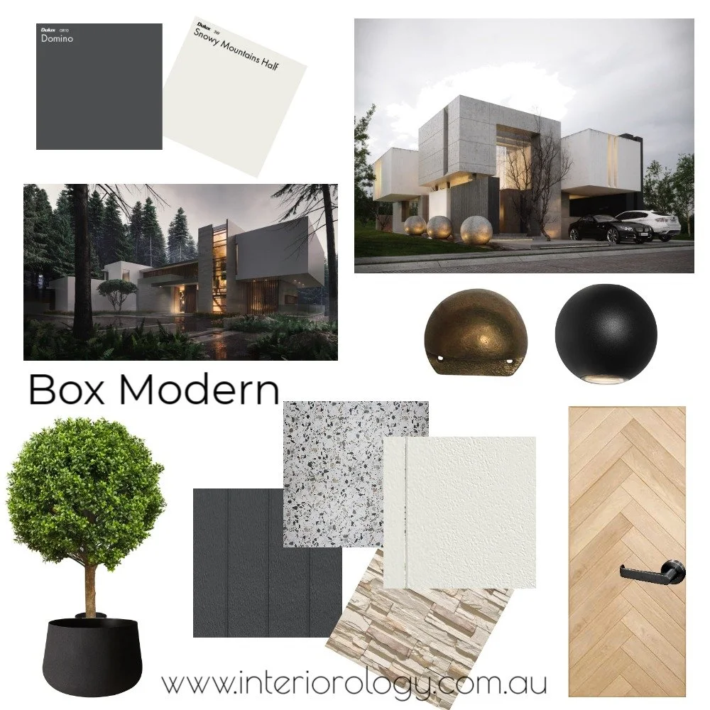 Box Modern interior and exterior design and decor style