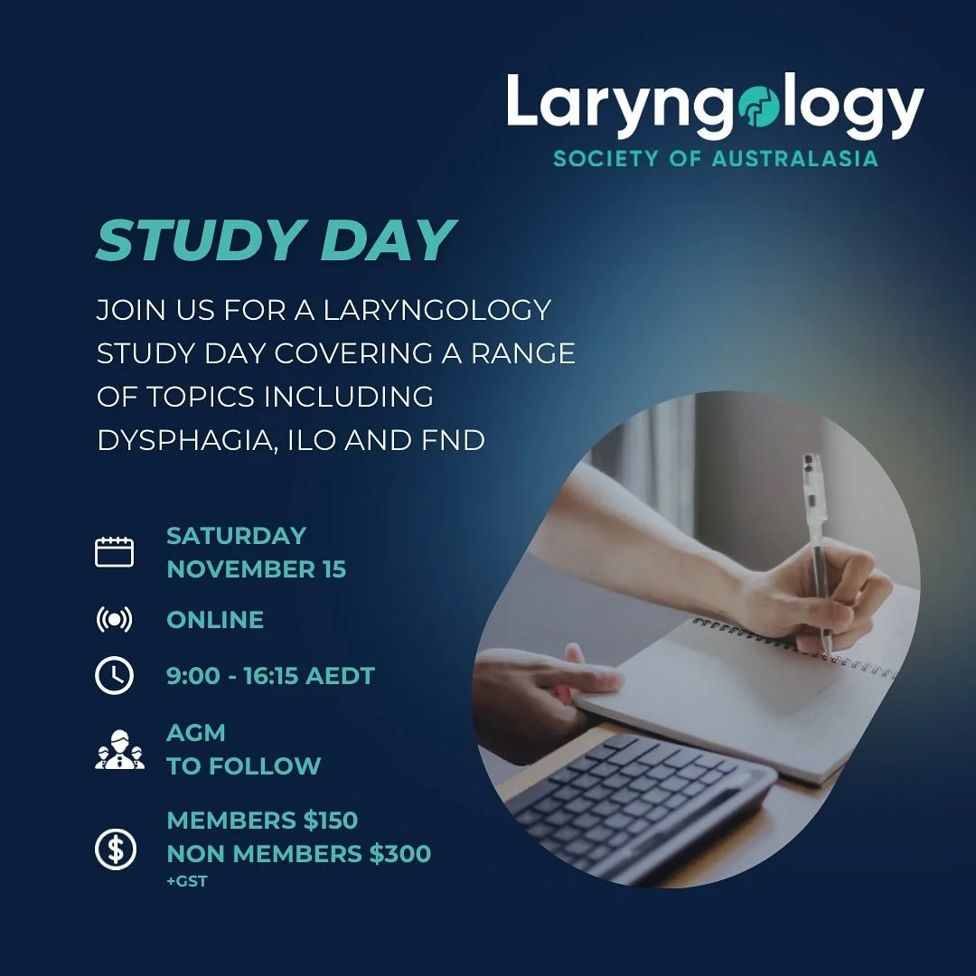 Join us for our 2025 online study day. Recording available online for purchase 🎥

Members please login to our new membership portal to access the discount price. 

Register on our new website 

#studyday #lsa #laryngology #slp #voice #ilo #eilo #spe