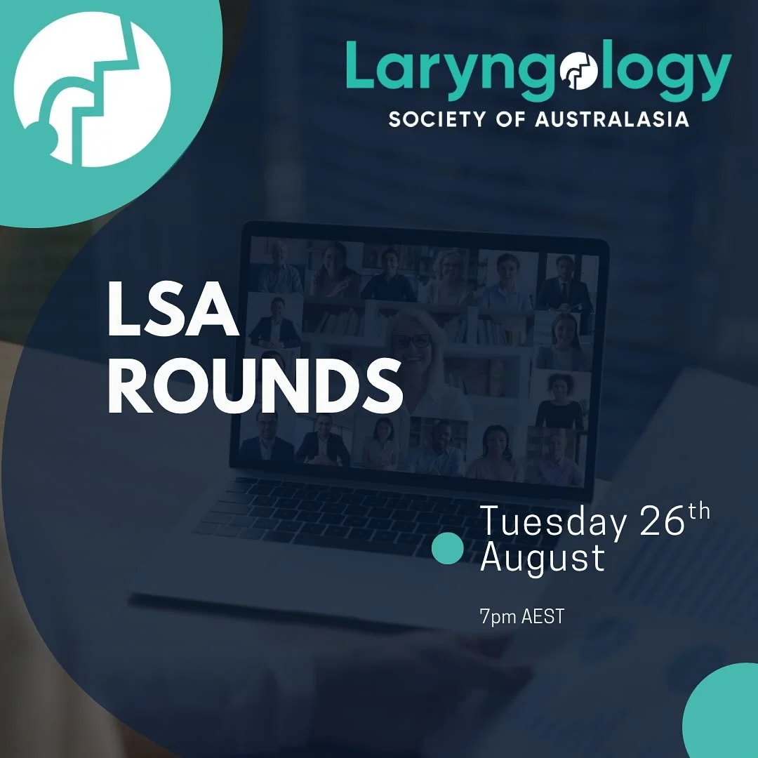 Join your colleagues TONIGHT Tues 26th August, 7-8pm AEST to discuss challenging cases in Laryngology in a friendly and collegiate environment. 
In this August session we will focus on cases from our speech pathology and ENT colleagues from New Zeala