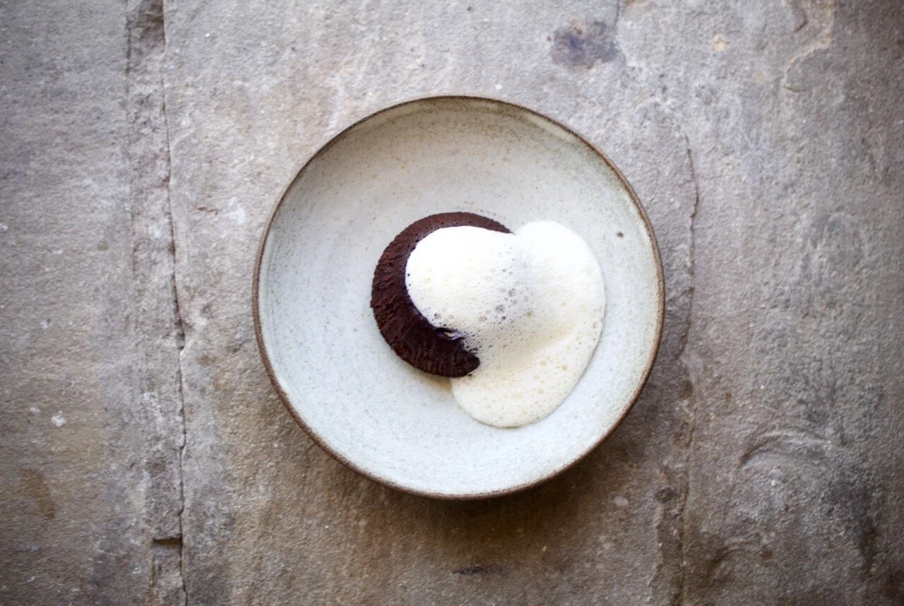 DARK CHOCOLATE FONDANT WITH MANDARIN ANGLAISE