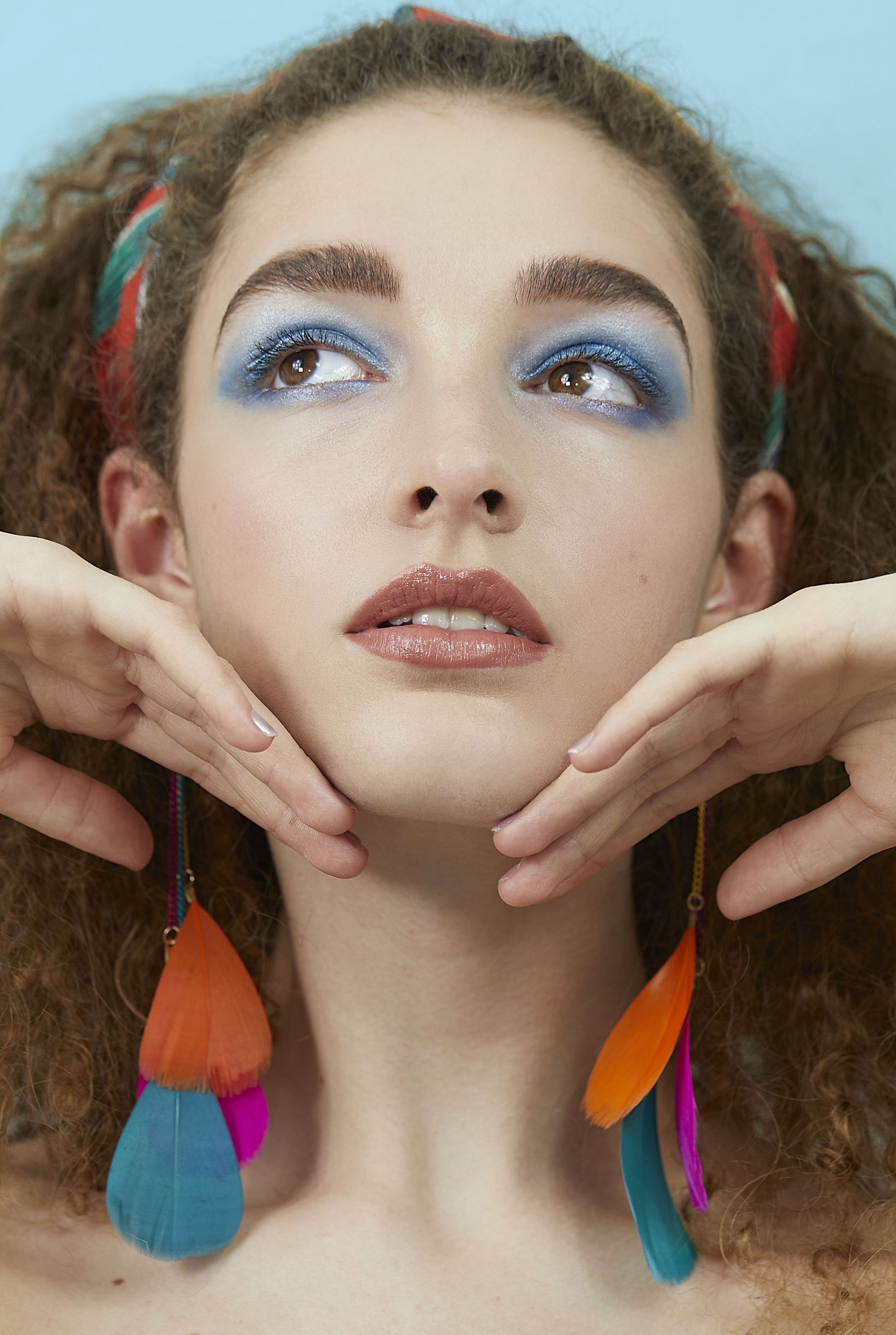 Bohemian makeup look beauty shoot, soft natural lighting beauty photography and colourful makeup photo by victoria cook photography 