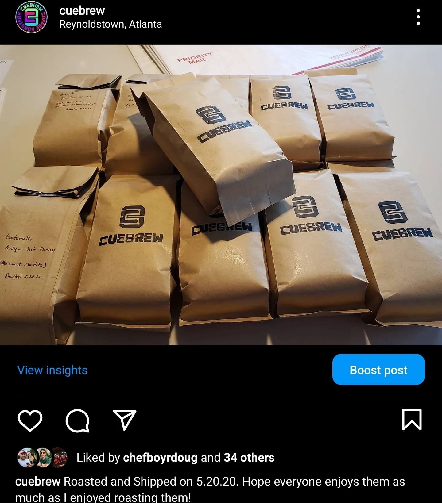 Toss back to our first big order on 5.20.20. The journey continues and so do new challenges and new milestones. We appreciate all of our supporters and coffee consumers. Some exciting news is coming, so stay tuned! In the mean time first time custome