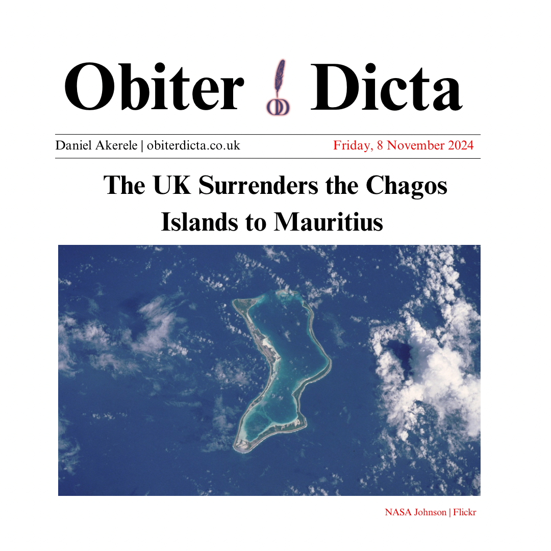 The UK Surrenders the Chaos Islands to Mauritius 
